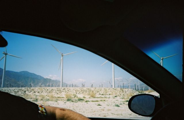We headed north out of Palm Springs, toward Twentynine Palms and Joshua Tree. On our way up Rte. 62, we passed the giant windmill farm.