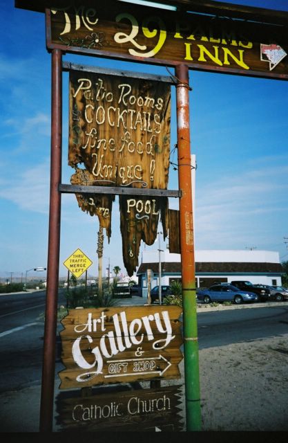 This sign directed us toward our hotel, the 29 Palms Inn.