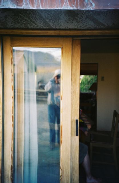 Here I am reflected in the back door. I was still too sick for a closeup.