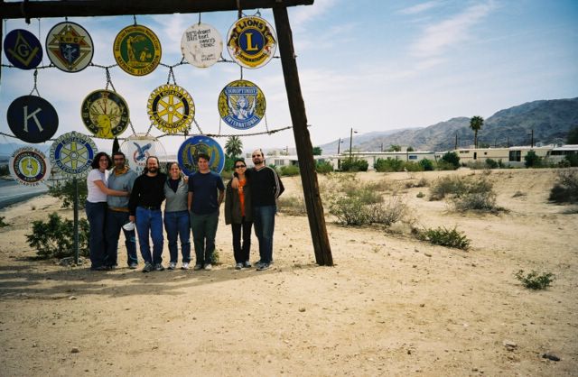 Amy volunteered to take a group shot out at the 29 Palms welcoming sign. I'm not sure what she was aiming for, though.