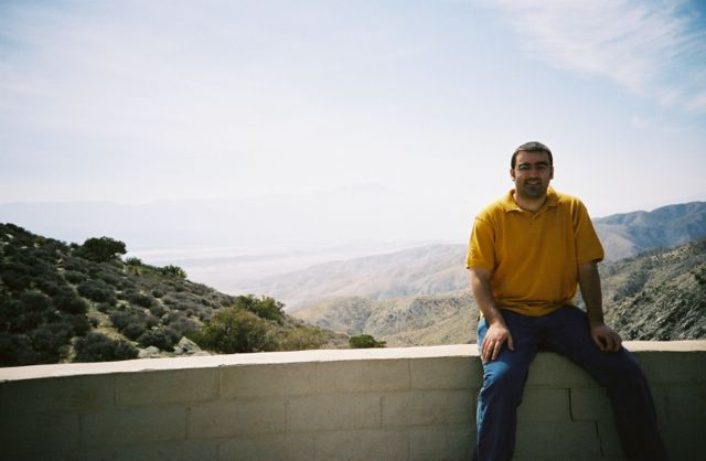 ... and here's Marc. I think his picture of me is better than mine of him. In the background, you can see the San Andreas fault and Palm Springs. Well, not in the background of this picture, but in the background of real life. Way off to the left is Mexico.